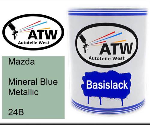 Mazda, Mineral Blue Metallic, 24B: 1L Lackdose, von ATW Autoteile West.